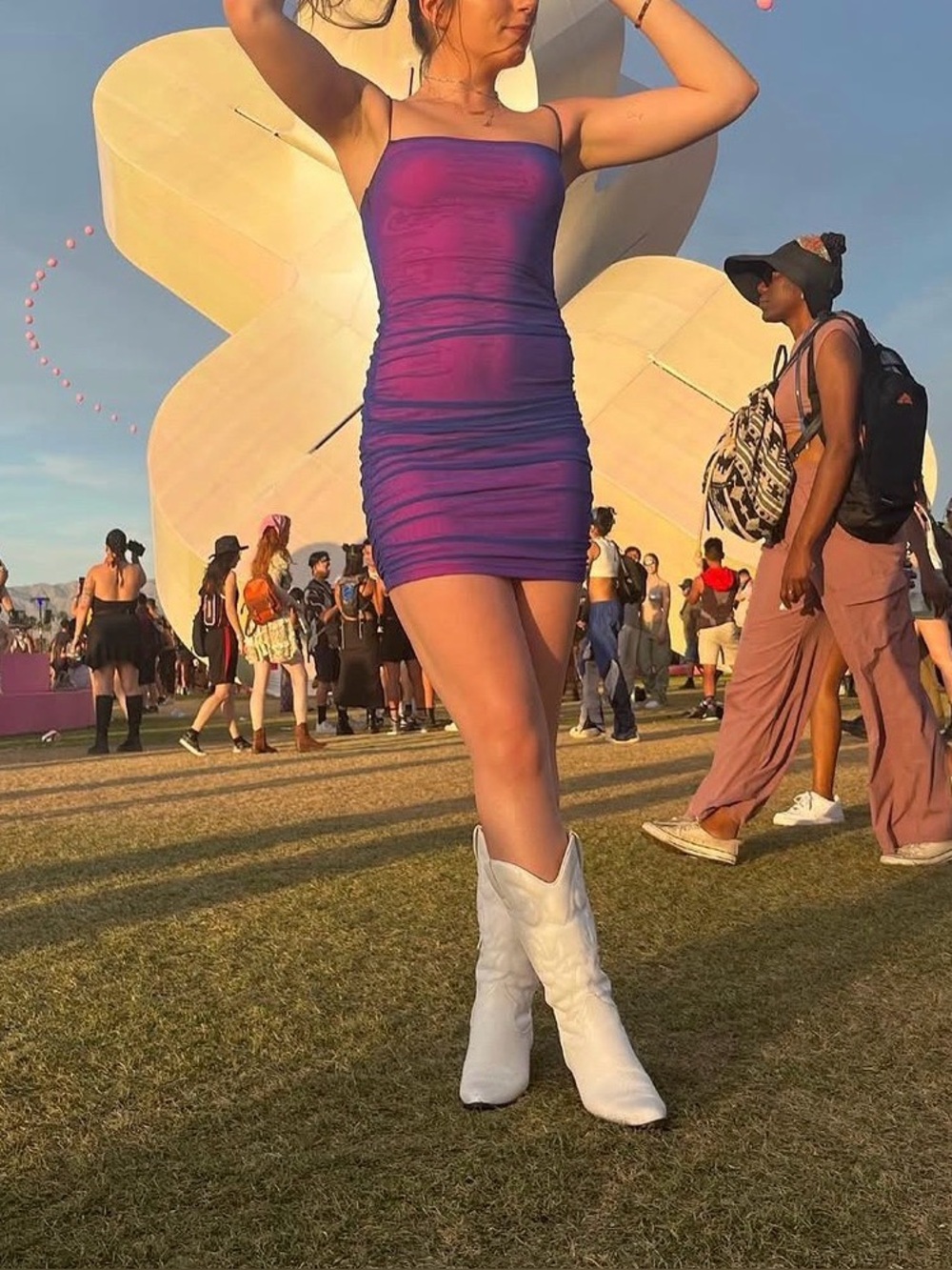Superdown purple and pink mini dress